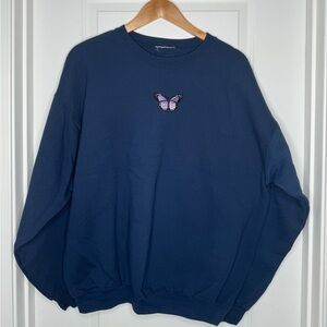 Purple Butterfly Crewneck
